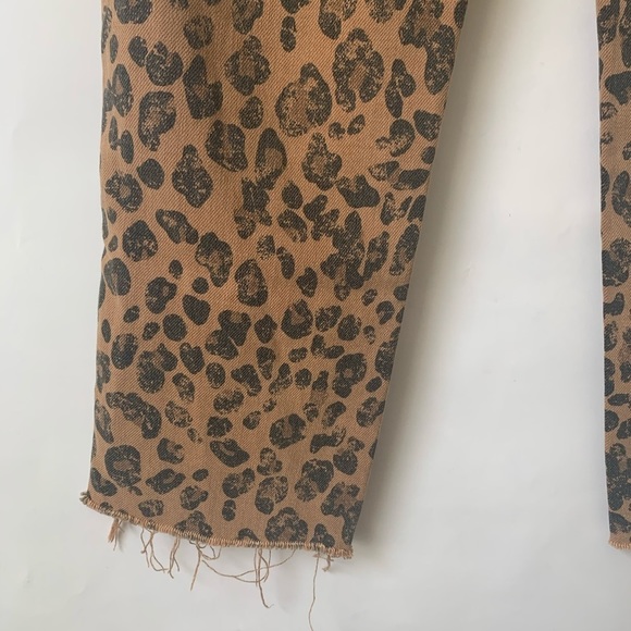 AMO High Rise Leopard Print Jeans - Tan and Black - Picture 3 of 10
